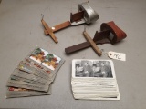 (2) Antique Stereoscope Card Viewers & Pictures