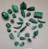 Large Assortment of Malachite Figures