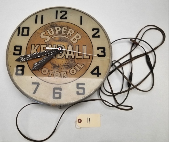 "Kendall Super B Motor Oil" Electric Wall Clock