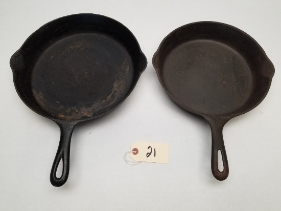 Griswold No. 10 & Unmarked Cast Iron Skillets