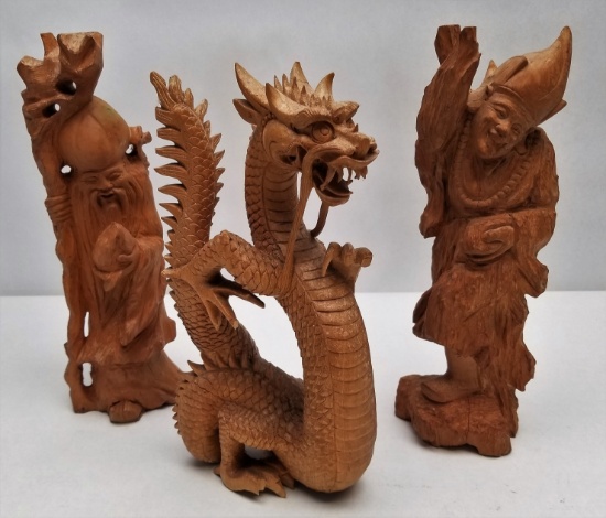 3 - Vintage Asian Wood Carvings