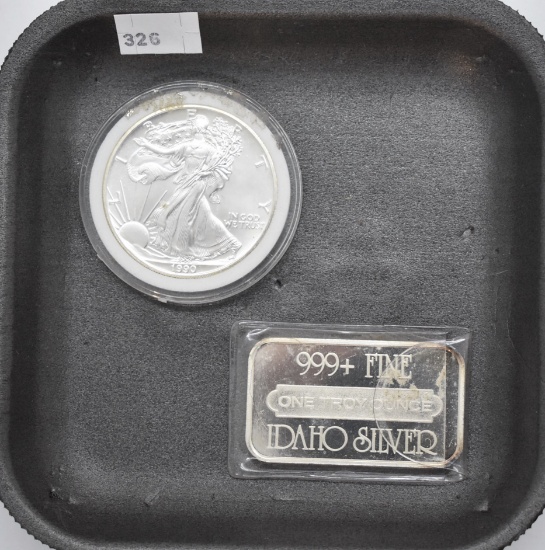2, 1 oz Silvers (.999),