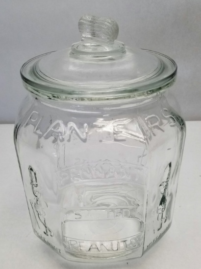 "Planters Salted Peanuts" Glass Snack Jar with Lid