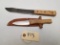 2 - Wooden Handled Fixed Blade Knives