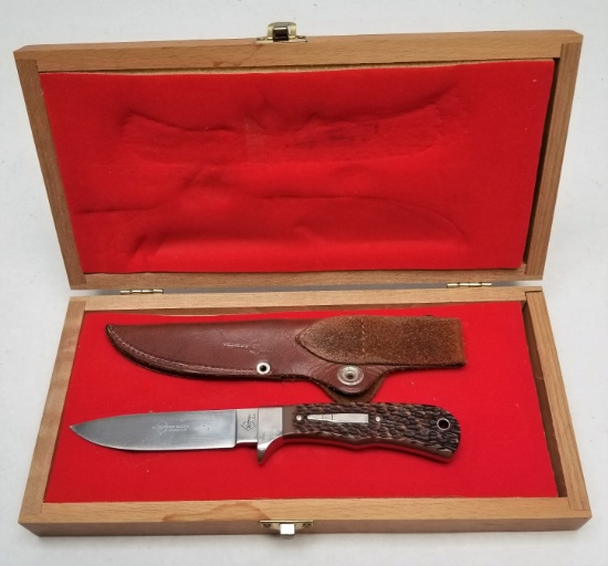 Vintage Bowen 0880 Fixed Blade Knife in Case