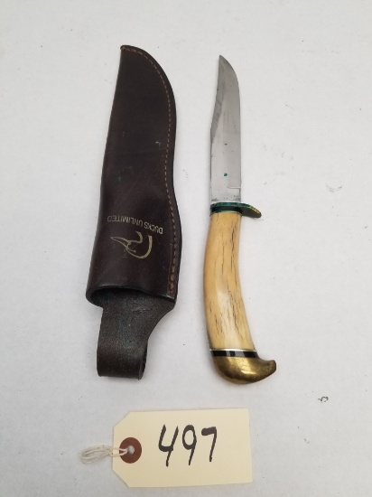 Ducks Unlimited Bone Handle Fixed Blade