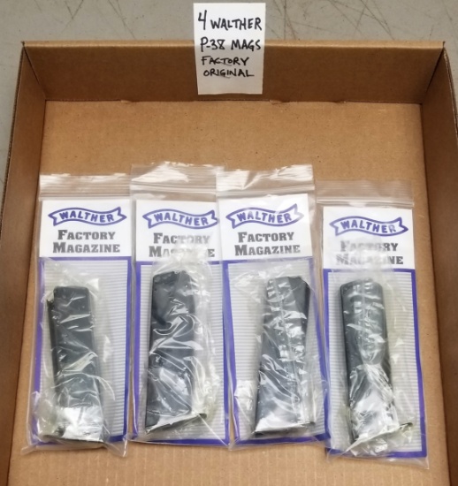 (4) New Walther P-38 Mags, Factory Original