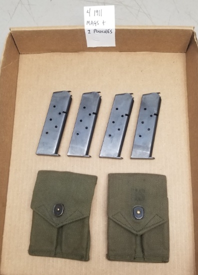 (4) 1911 Mags & (2) Pouches
