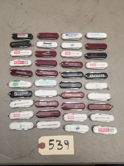 (40) Mini Swiss Army Style Advertising Knives