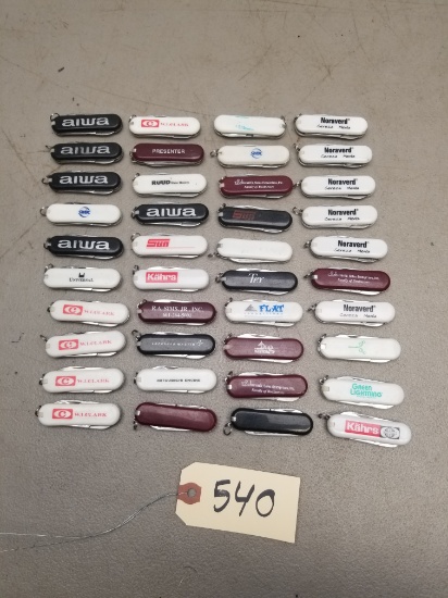 (40) Mini Swiss Army Style Advertising Knives