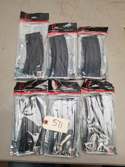 (6) New Mako Steel 5.56X45 30 RD Mags