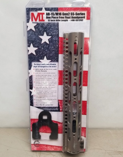 New MI Ar-15/M16 12" One Pc Free Float  Hand Gaurd