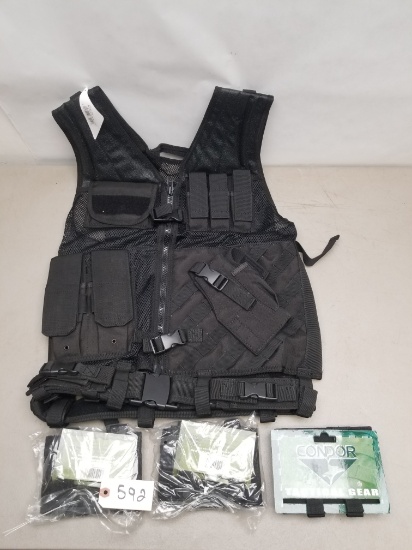 Condor XL-XXL Crossdraw Tactical Vest &Mag Pouches