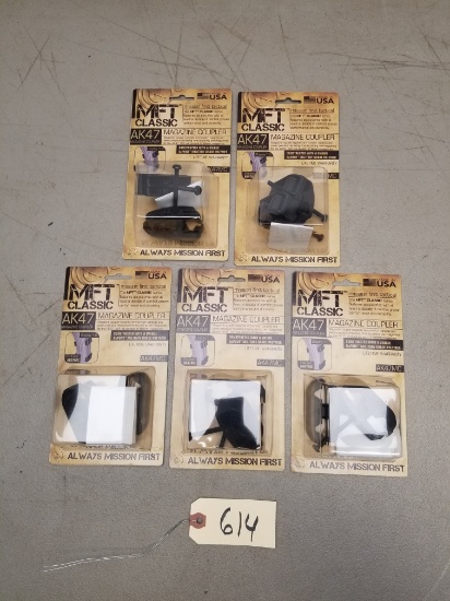 (5) New MFT Black AK-47 Magazine Coupler Sets