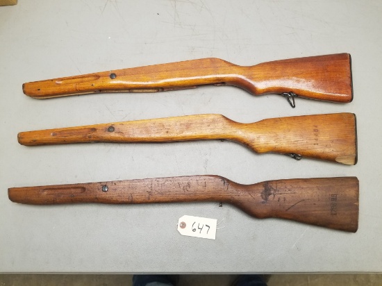 (3) Assorted Wooden Rifle Stocks