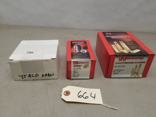 .45 Cal New Brass & Bullets