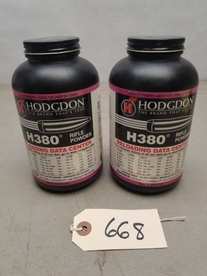 (2) Bottles of Hodgdon H380 Rifle Powder
