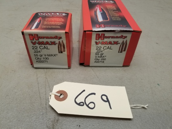 (350) New Hornady .22 Cal Bullets