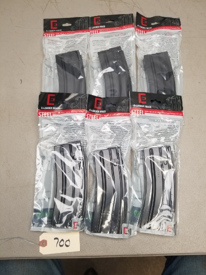 (6) New Mako Steel AR-15 30RD Mags