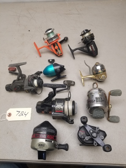 (9) assorted Used Fishing Reels