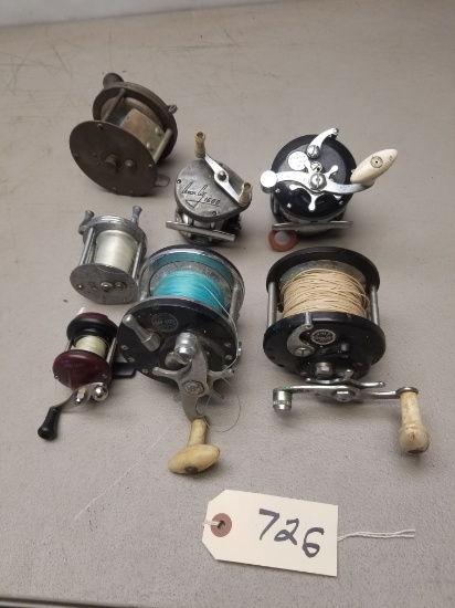(7) Assorted Vintage Fishing Reels