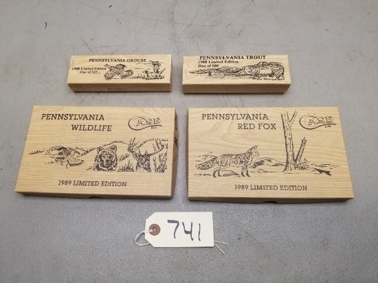 (4) Vintage Empty Wildlife Knife Boxes