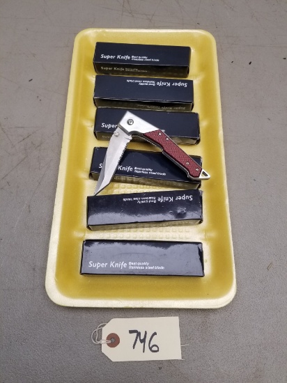 (6) New Large Matching Folding Knives