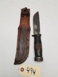 Vintage Cattaraugus 2250 Fixed Blade Knife with Sheath
