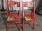 Painted Red Wooden Folding Chairs