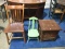 Lot with 2 Wooden Chairs & a Primitive Toilet