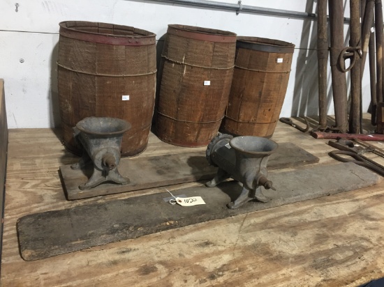 3 Barrels & 2 Early Meat Grinders