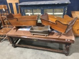 Wooden Coffee Table & (3) Doll Cradles