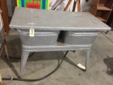 Early Twin Galvanized Wash Tub with Lid