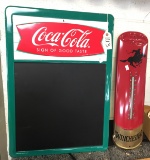 Coca Cola Menu Board Sign & Winchester Thermometer