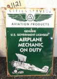 Porcelain Aviation Airplane Sign