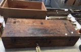 Early Wooden Toolbox with Tool Contents