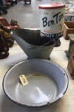 Agate Pan, Coal Bucket & BonTon Chip Tin