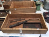 2 Wooden Boxes with Contents