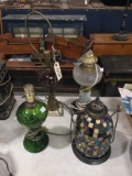 Lot of 3 Lamps & 1 Candleholder