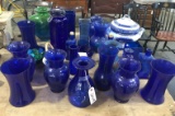 Large Lot of Blue Glassware