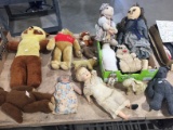 Large doll and teddy bear lot