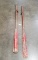 Pair of Primitive Red Painted Wooden Boat Oars