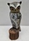 Wooden Folk Art Owl Carving