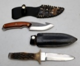 (2) Fixed Blade Knives with Sheath's