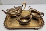 Early Jason Dixon Sterling Serving Set & .925 Tray