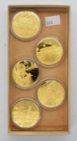 Silver Rounds, Gold Plated (5),