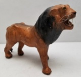 Vintage Leather Handmade Lion Figurine