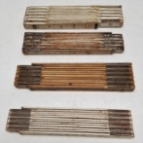 (4) Vintage Wooden Brick Rule Tools