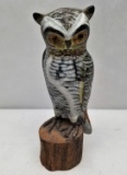 Wooden Folk Art Owl Carving