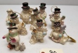 (9) Lenox Collectible Snowman Figurines